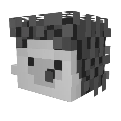 9999 Minecraft avatar head, 3D render