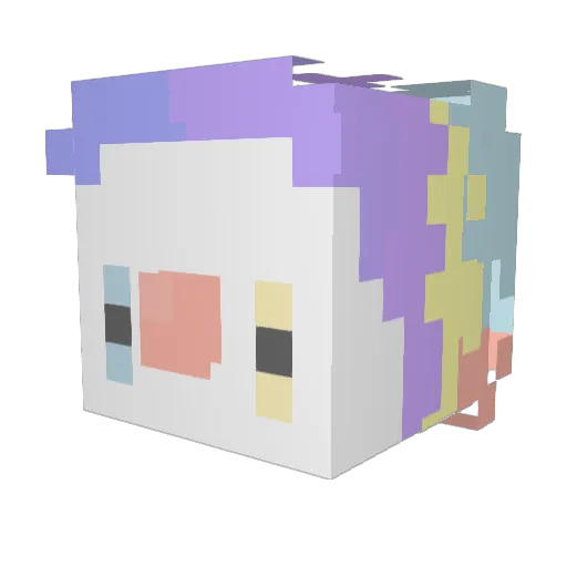 99ananp Minecraft avatar head, 3D render
