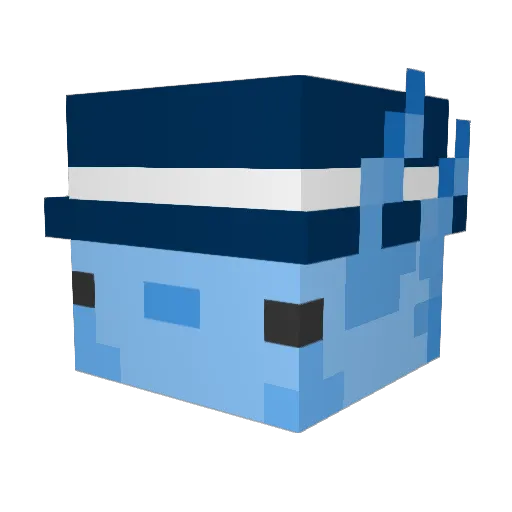 9Killua Minecraft avatar head, 3D render