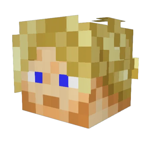 9List Minecraft avatar head, 3D render