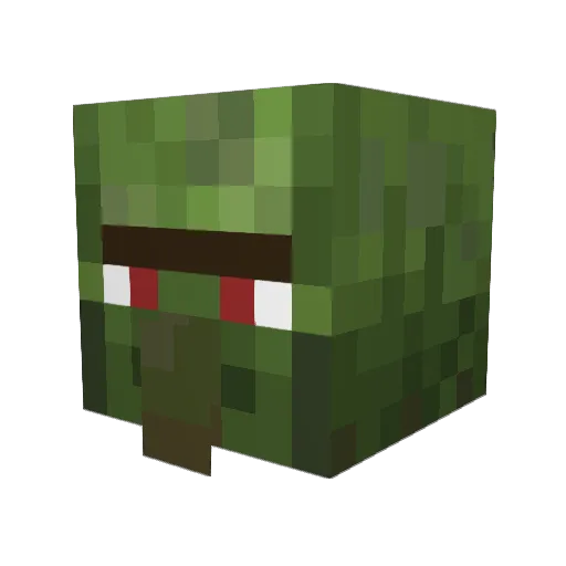 9WAV Minecraft avatar head, 3D render
