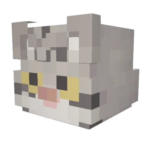 9_MIHO Minecraft avatar head, 3D render