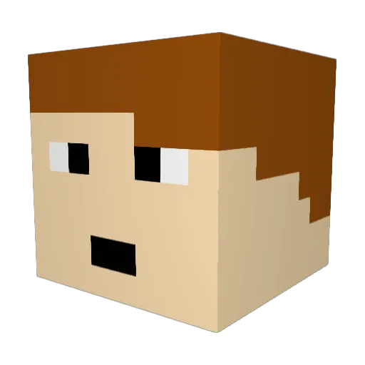 9_glitch Minecraft avatar head, 3D render