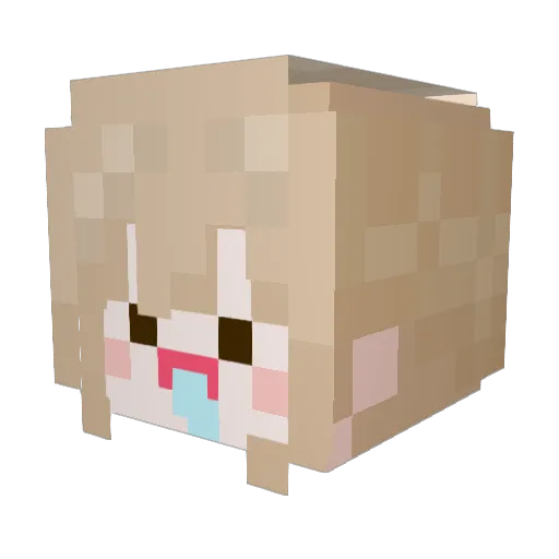 9_month Minecraft avatar head, 3D render