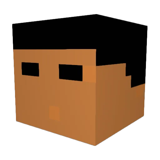 9fvw Minecraft avatar head, 3D render
