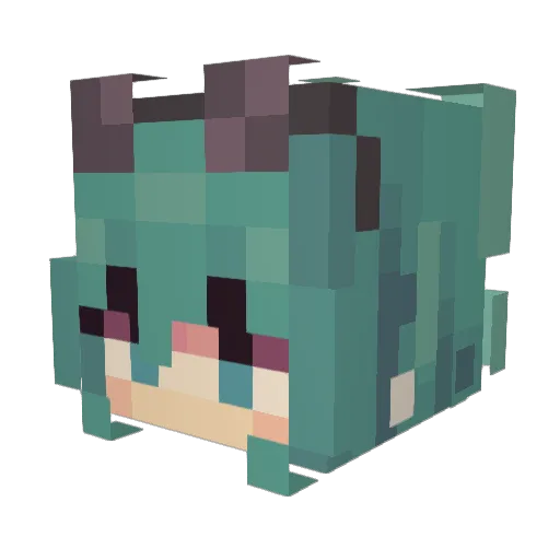 9how Minecraft avatar head, 3D render
