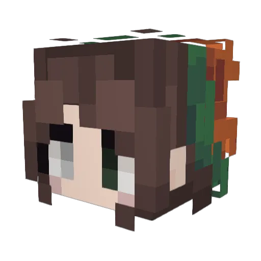 9iiine Minecraft avatar head, 3D render