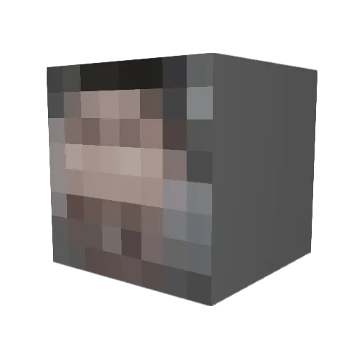 9lue Minecraft avatar head, 3D render