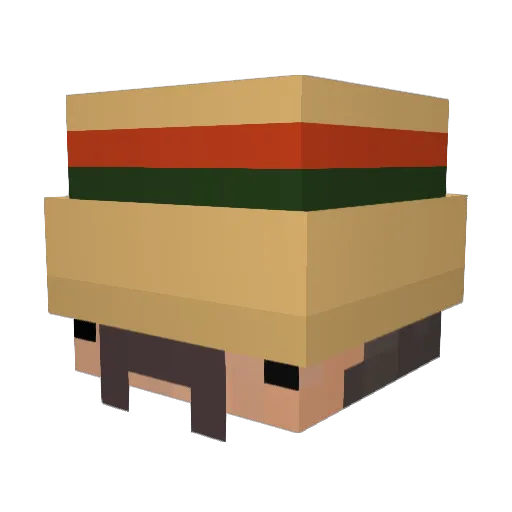 9ly Minecraft avatar head, 3D render