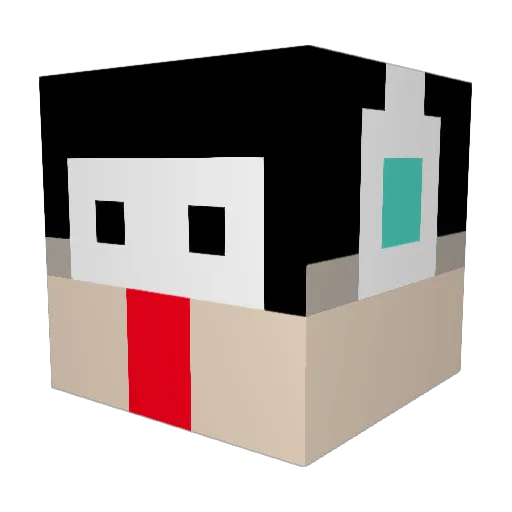 9o2P3L Minecraft avatar head, 3D render