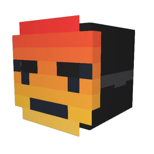 9rg_ Minecraft avatar head, 3D render