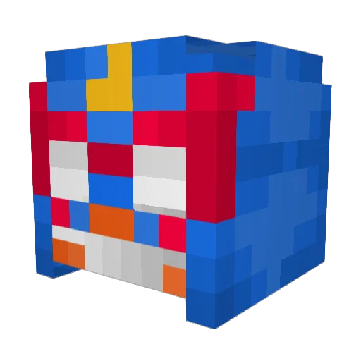 9skw Minecraft avatar head, 3D render