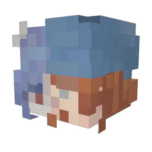9uap Minecraft avatar head, 3D render