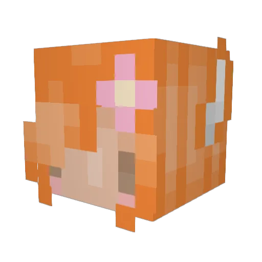 A0011 Minecraft avatar head, 3D render