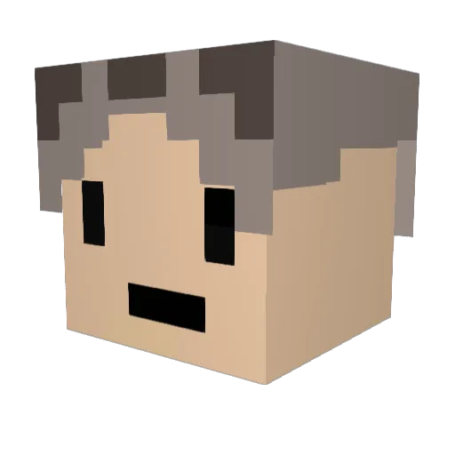 A100550560 Minecraft avatar head, 3D render