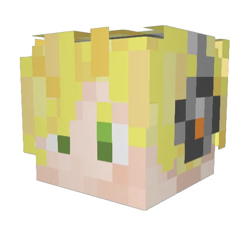 A1207 Minecraft avatar head, 3D render