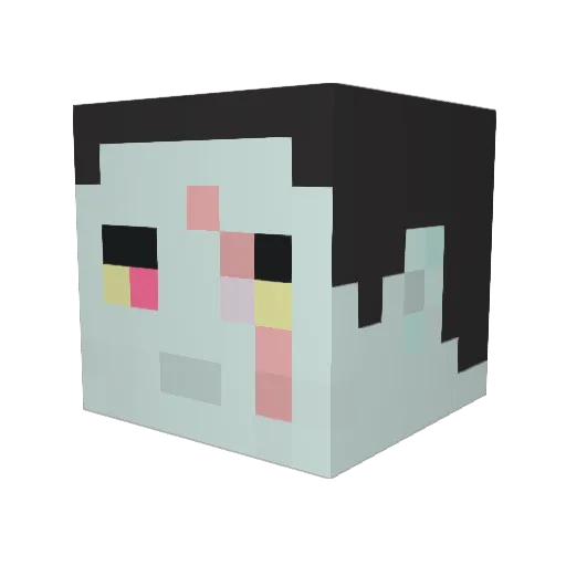 A1FU Minecraft avatar head, 3D render