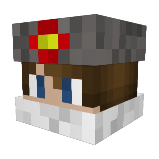 A1L2E3X Minecraft avatar head, 3D render