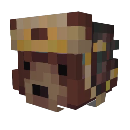 A1S00 Minecraft avatar head, 3D render