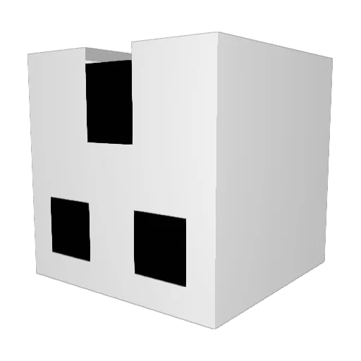 A1Y007 Minecraft avatar head, 3D render