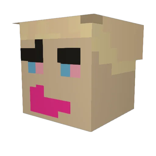 A1zak Minecraft avatar head, 3D render