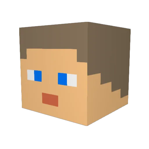 A3fonso Minecraft avatar head, 3D render