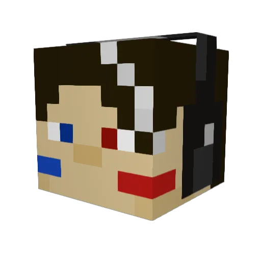 A3irF Minecraft avatar head, 3D render