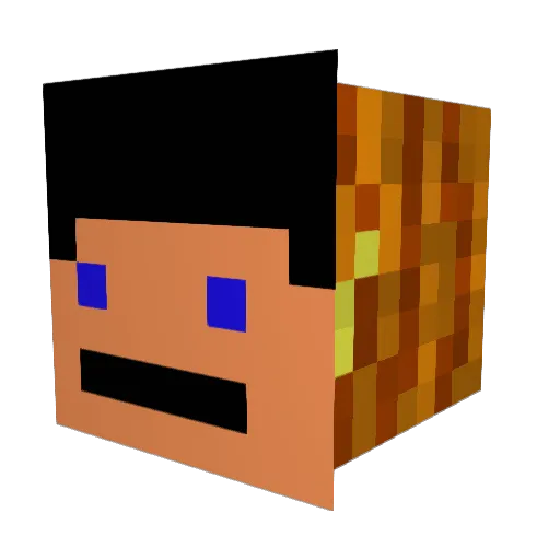 A44MgNm Minecraft avatar head, 3D render