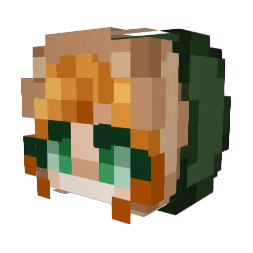 A55B14ST3R Minecraft avatar head, 3D render