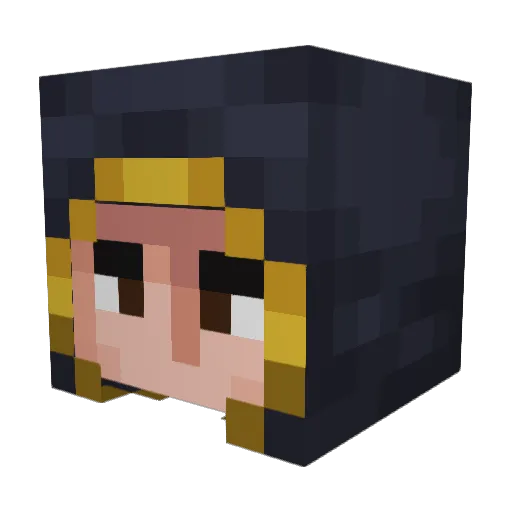 A5H3_JDP Minecraft avatar head, 3D render
