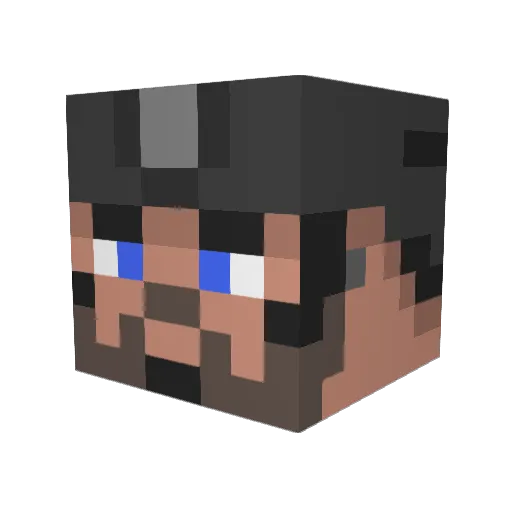 A75G Minecraft avatar head, 3D render