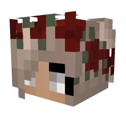 A7xloveee Minecraft avatar head, 3D render