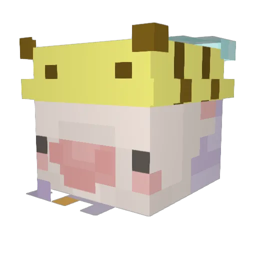 AAAAA_1234 Minecraft avatar head, 3D render