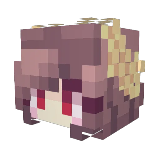 AAAA_chan Minecraft avatar head, 3D render