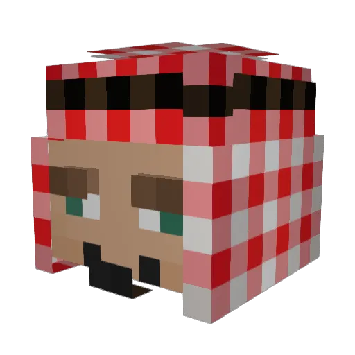 AAA_3 Minecraft avatar head, 3D render