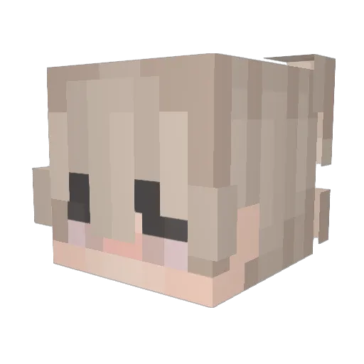 AAAmiba Minecraft avatar head, 3D render
