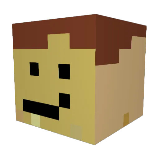 AADWHellas Minecraft avatar head, 3D render