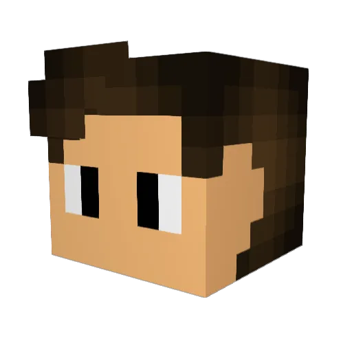 AAE50100 Minecraft avatar head, 3D render