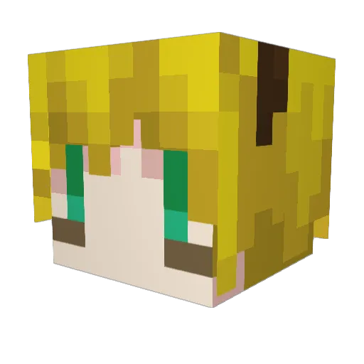 AAGGG Minecraft avatar head, 3D render