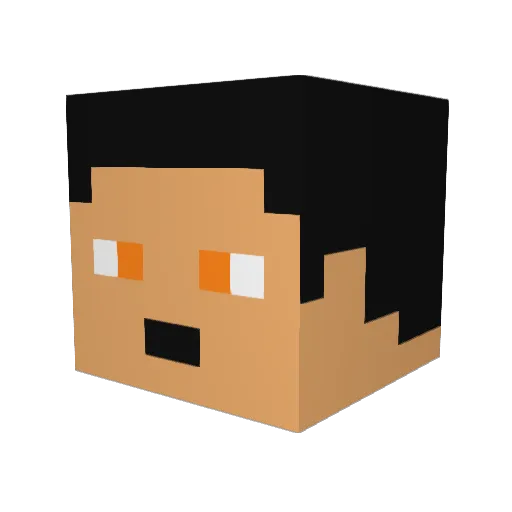 AARON3322 Minecraft avatar head, 3D render