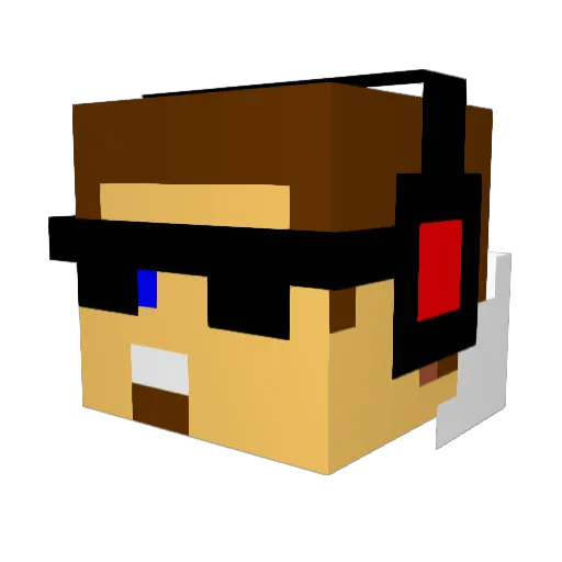 AAStrongAA Minecraft avatar head, 3D render