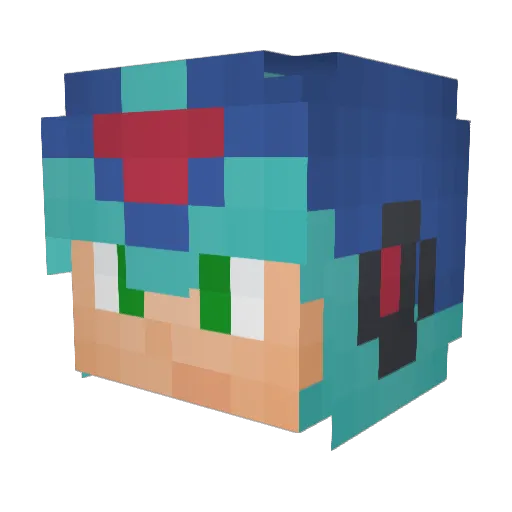 AAYHF2 Minecraft avatar head, 3D render