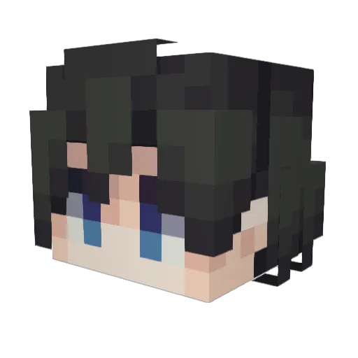 AA_27 Minecraft avatar head, 3D render