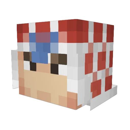 AAlucard Minecraft avatar head, 3D render