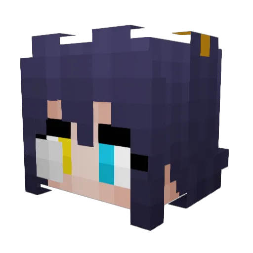 AAnime_ Minecraft avatar head, 3D render