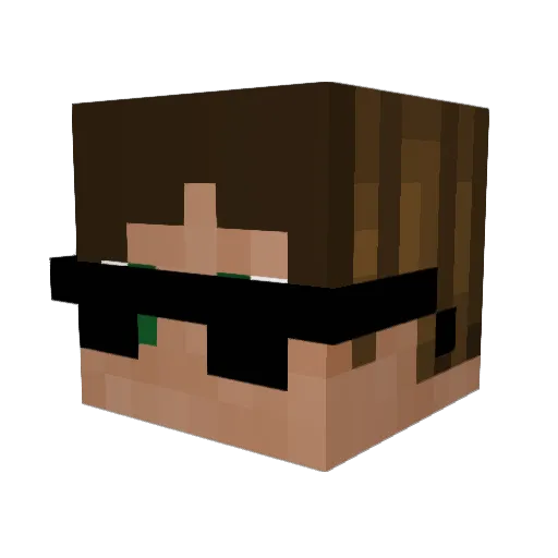 AApowers Minecraft avatar head, 3D render