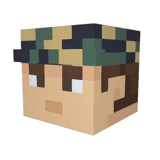 AAquaman Minecraft avatar head, 3D render