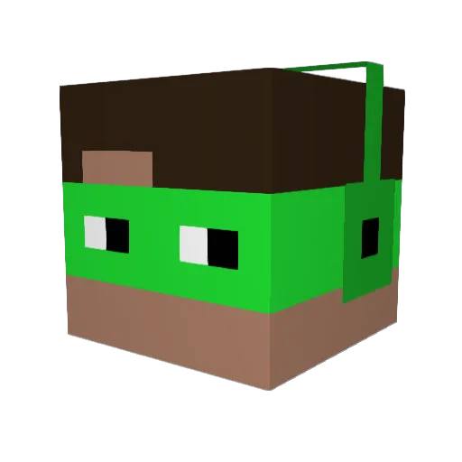 ABATERK Minecraft avatar head, 3D render