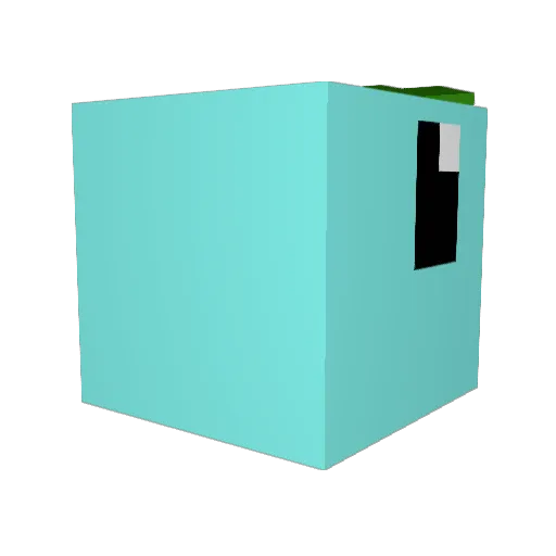 ABCDEFGHlJKLMNOP Minecraft avatar head, 3D render