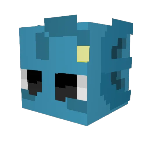 ABCFih Minecraft avatar head, 3D render